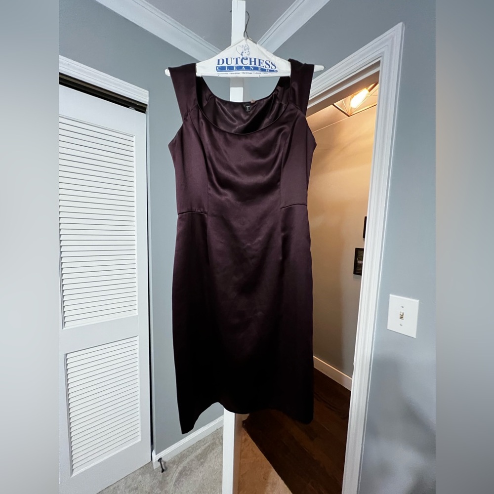 Tahari Elegant Plum Midi Dress
